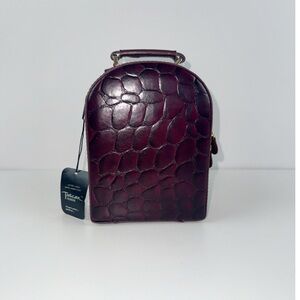 Tuscan Designs Burgundy Jewelry Bag Box Travel Hard Case NWT